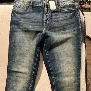 Fashion Nova Charley Crosshatch Tinted Stretch Skinny Jeans Dark Wash BRAND NEW